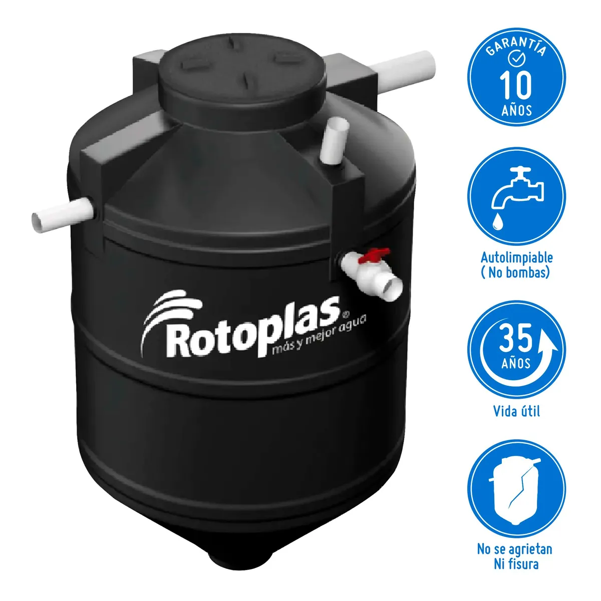 ROTOPLAS - Biodigestor 1300L Rotoplas + Kit de Instalación