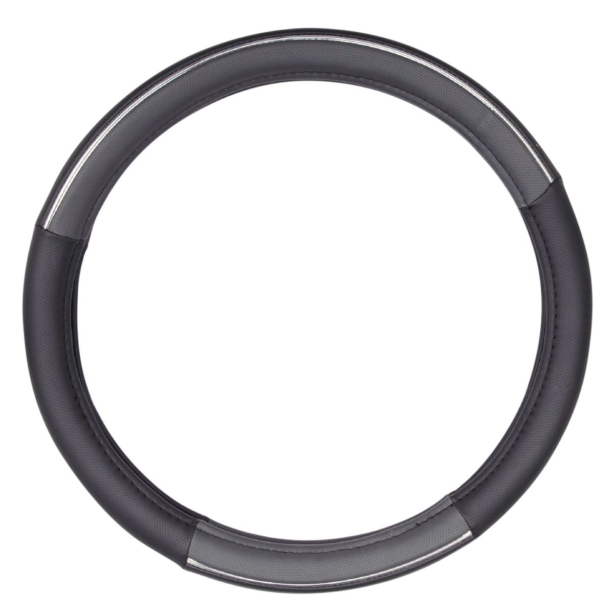 AUTOSTYLE - Funda Cubre Volante PVC Negro y Gris 38 cm