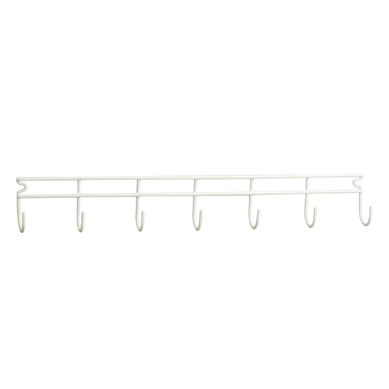 Repisa de Pared 7 Ganchos Blanco