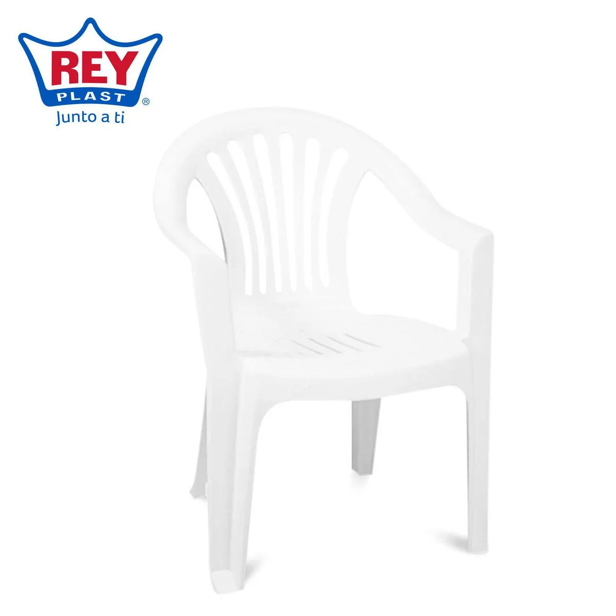 REYPLAST - Silla de Plástico Paris con Brazos Blanca