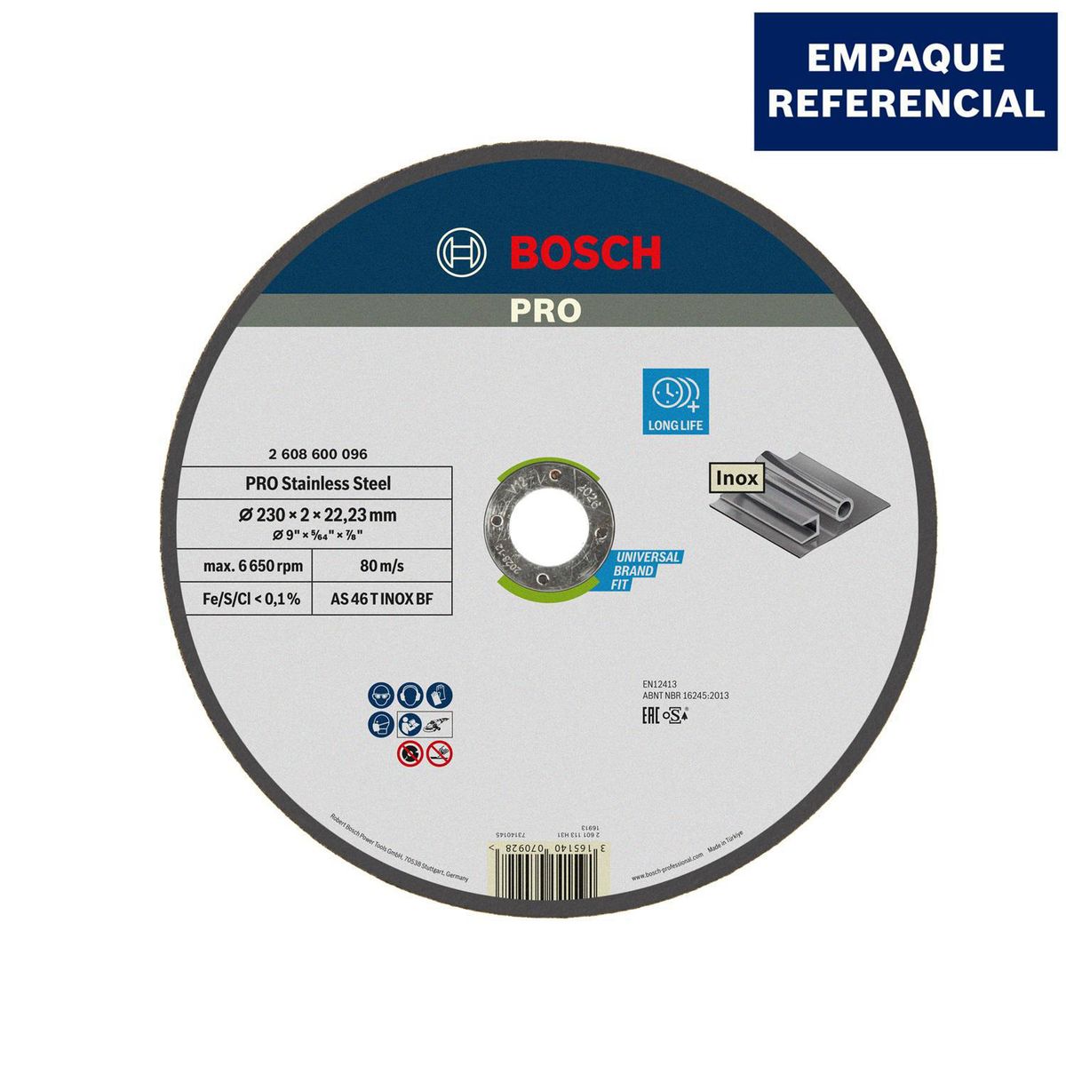 BOSCH - Disco Abrasivo de Corte para acero 230 x 2.0 mm Bosch