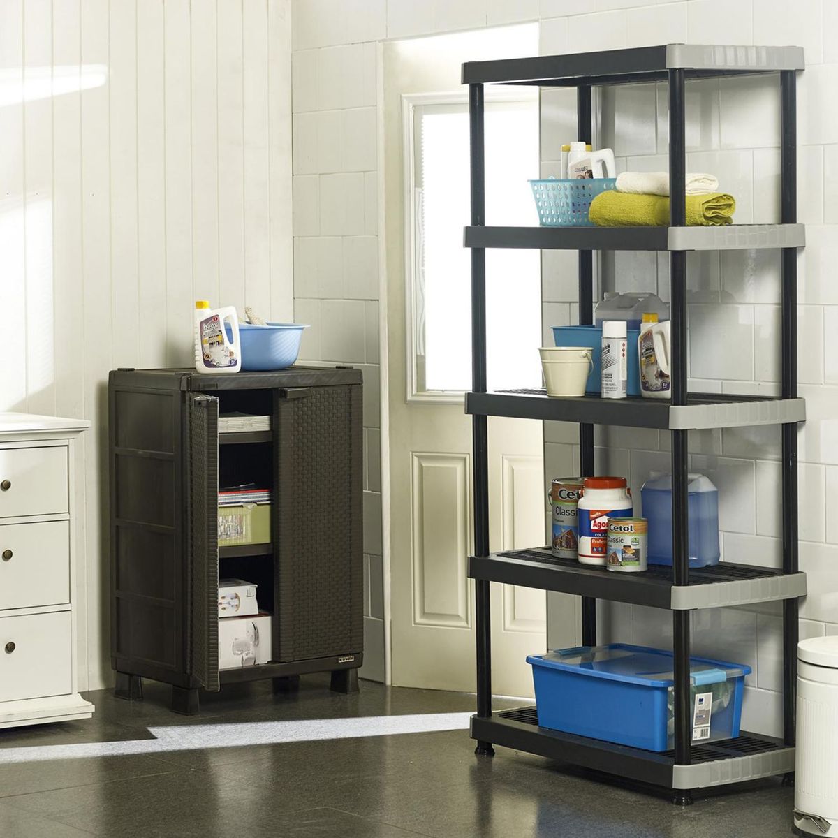 RIMAX - Estante Plástico 5 Niveles 186x91x41cm 350kg Negro