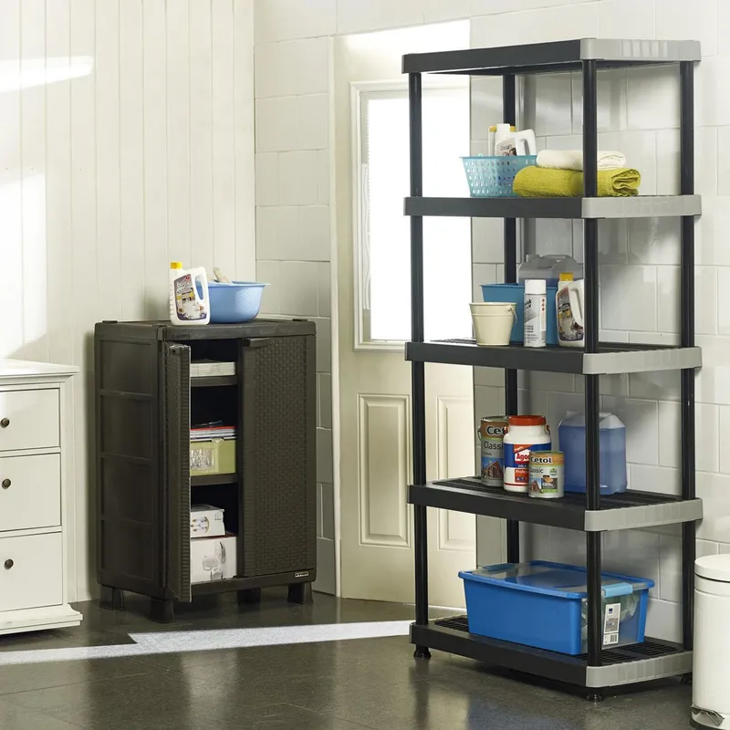 RIMAX - Estante Plástico 5 Niveles 186x91x41cm 350kg Negro