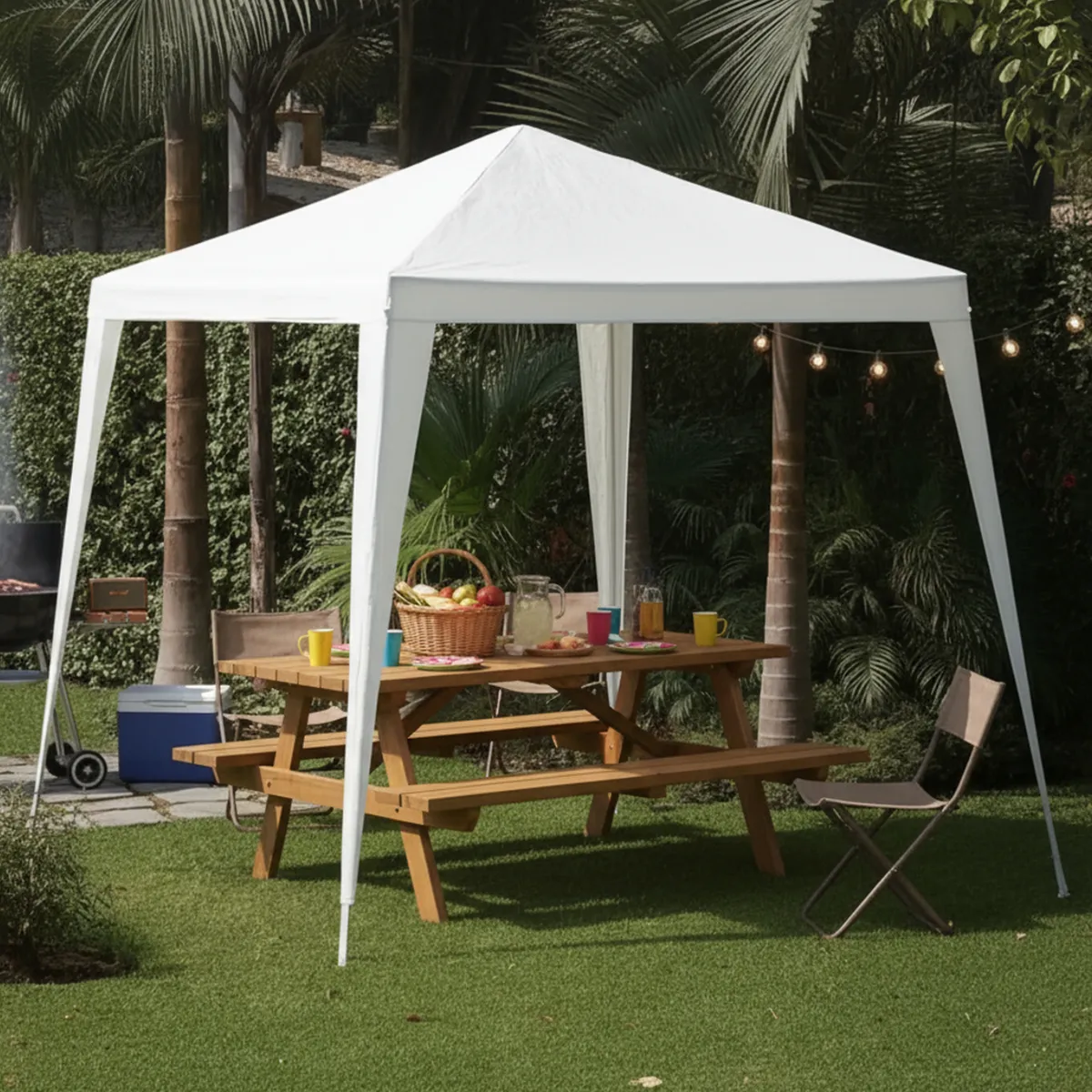 JUST HOME COLLECTION - Toldo Armable Metal Blanco 3x3m