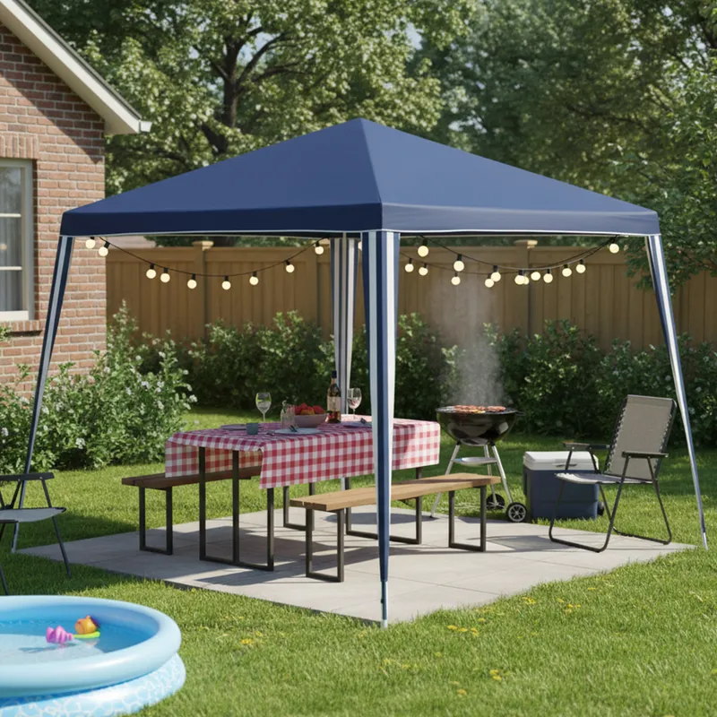 JUST HOME COLLECTION - Toldo Armable Metal Azul 3X3 M