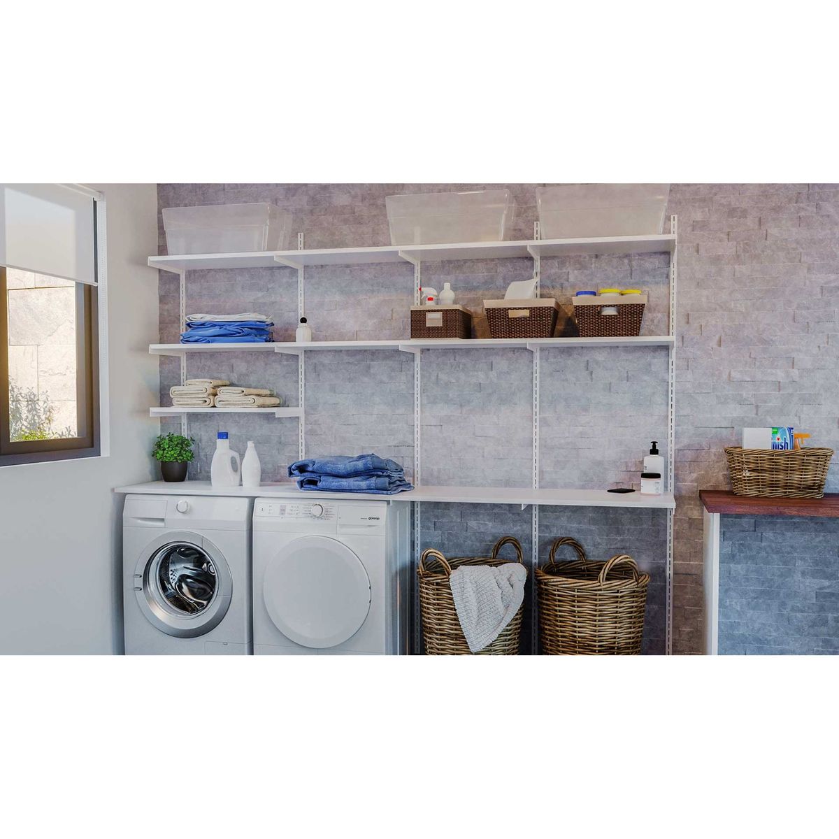 DUCASSE - Pilar Ranurado Simple 150cm Blanco