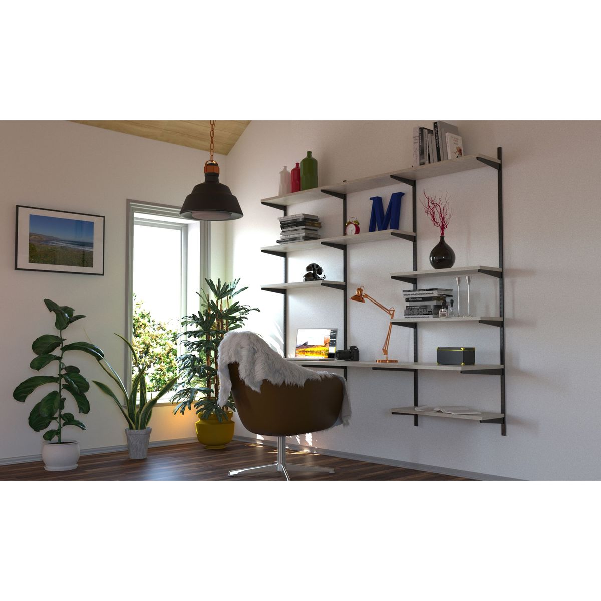 DUCASSE - Soporte Repisa Graduable Doble 17cm Negro