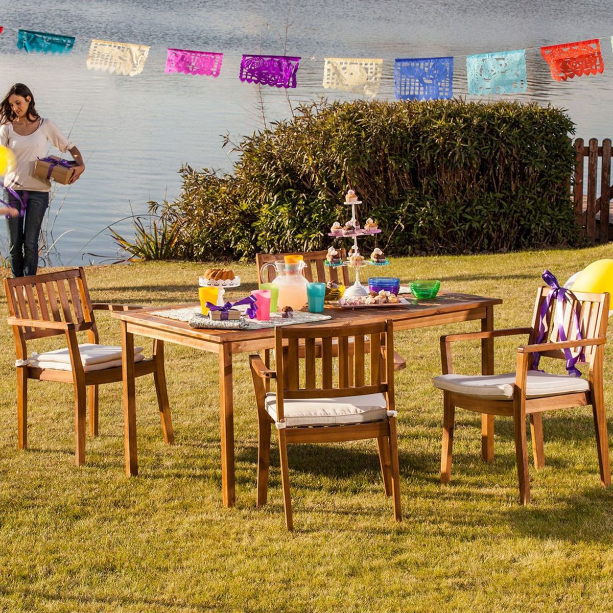 JUST HOME COLLECTION - Silla De Madera Apilable Acacia