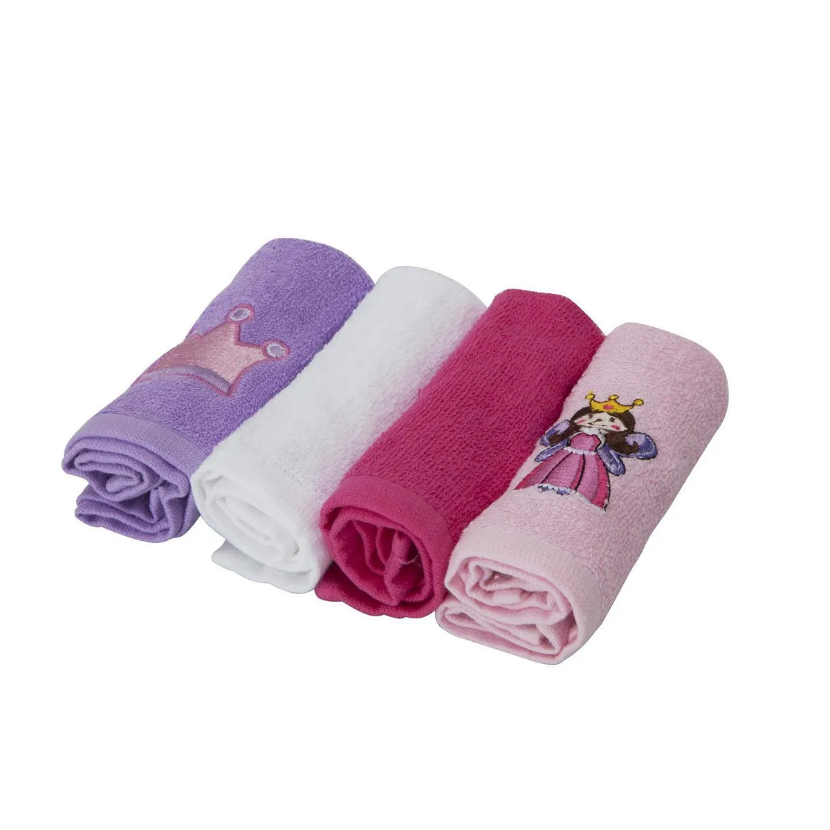 JUST HOME COLLECTION - Setx4 Toallitas de Baño Infantiles de Algodón 27x27cm