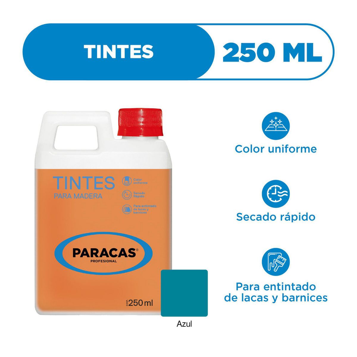 PARACAS - Tinte para madera azul 250ml