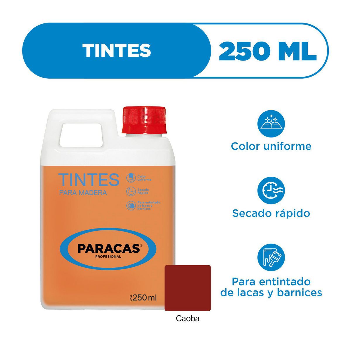 PARACAS - Tinte para Madera paracas Caoba 250 ml