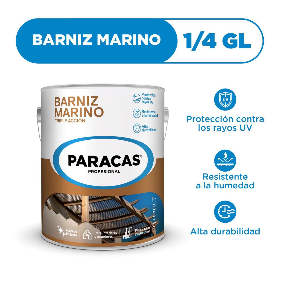 PARACAS - Barniz Marino Transparente 1/4 gl