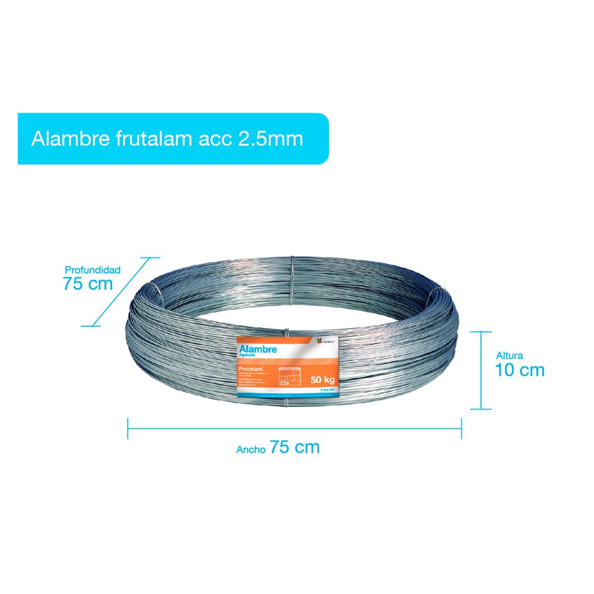 PRODAC - Alambre Galvanizado Frutalam 2.50 cm diám. x 50kg