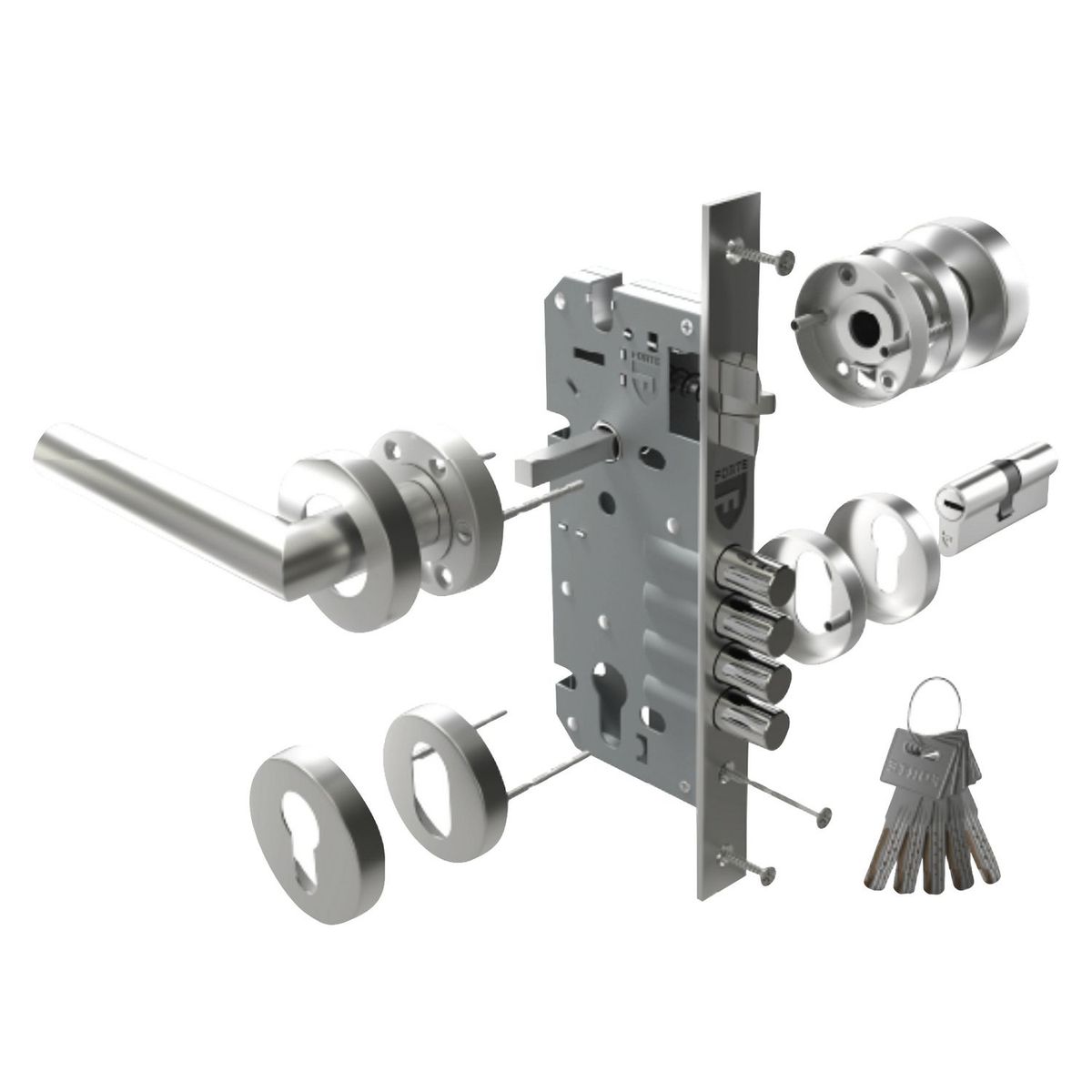 FORTE - Cerradura de Embutir Estándar Principal Der-Izq Forte