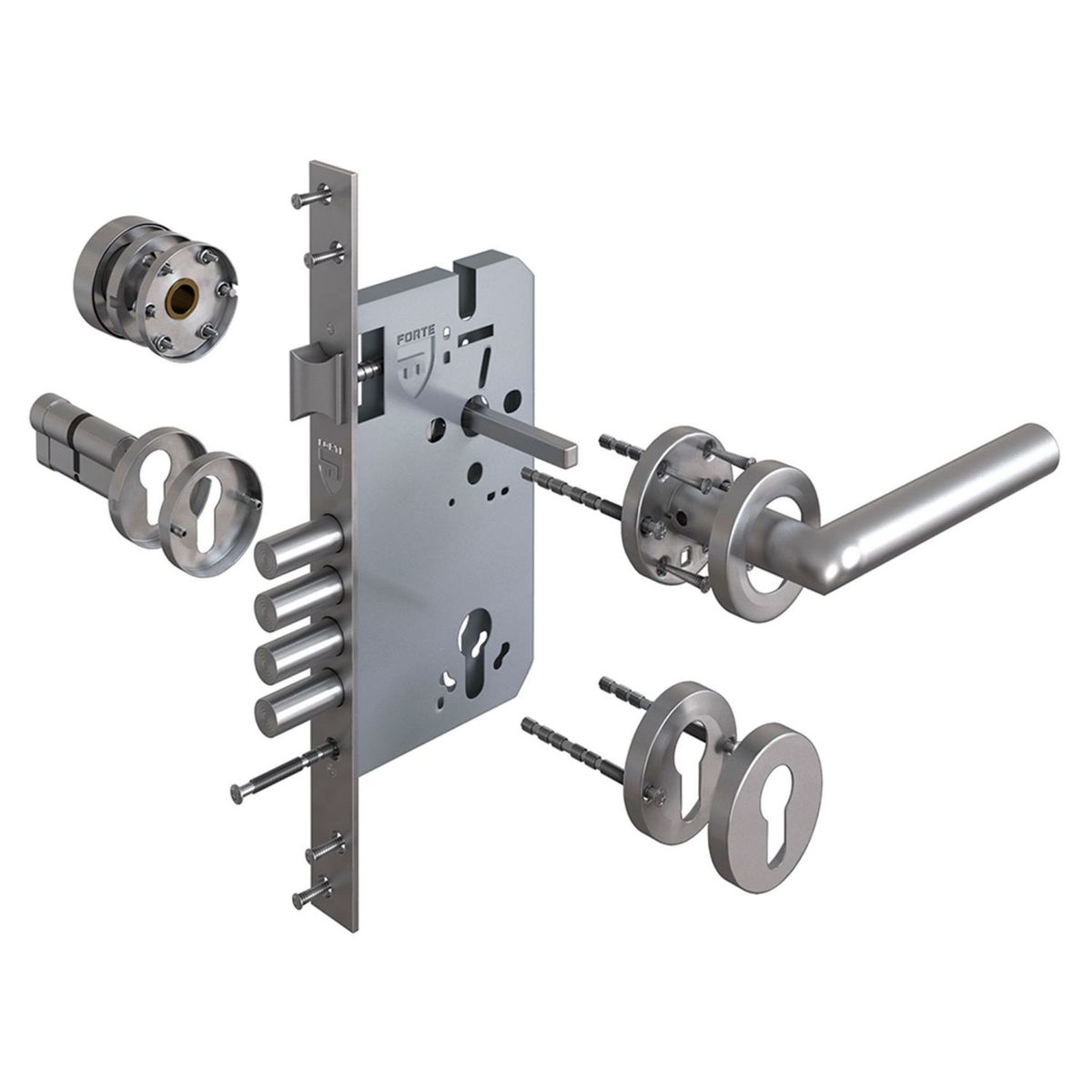 FORTE - Cerradura de Embutir Estándar Principal Izquierdo Forte