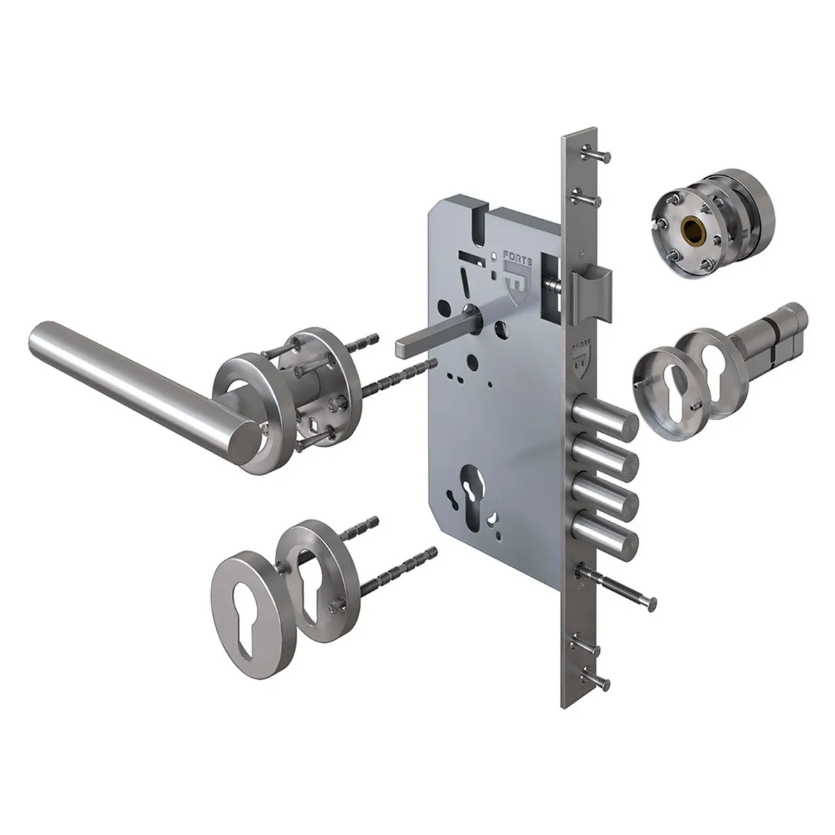 FORTE - Cerradura de Embutir Redonda Principal Der-Izq Forte
