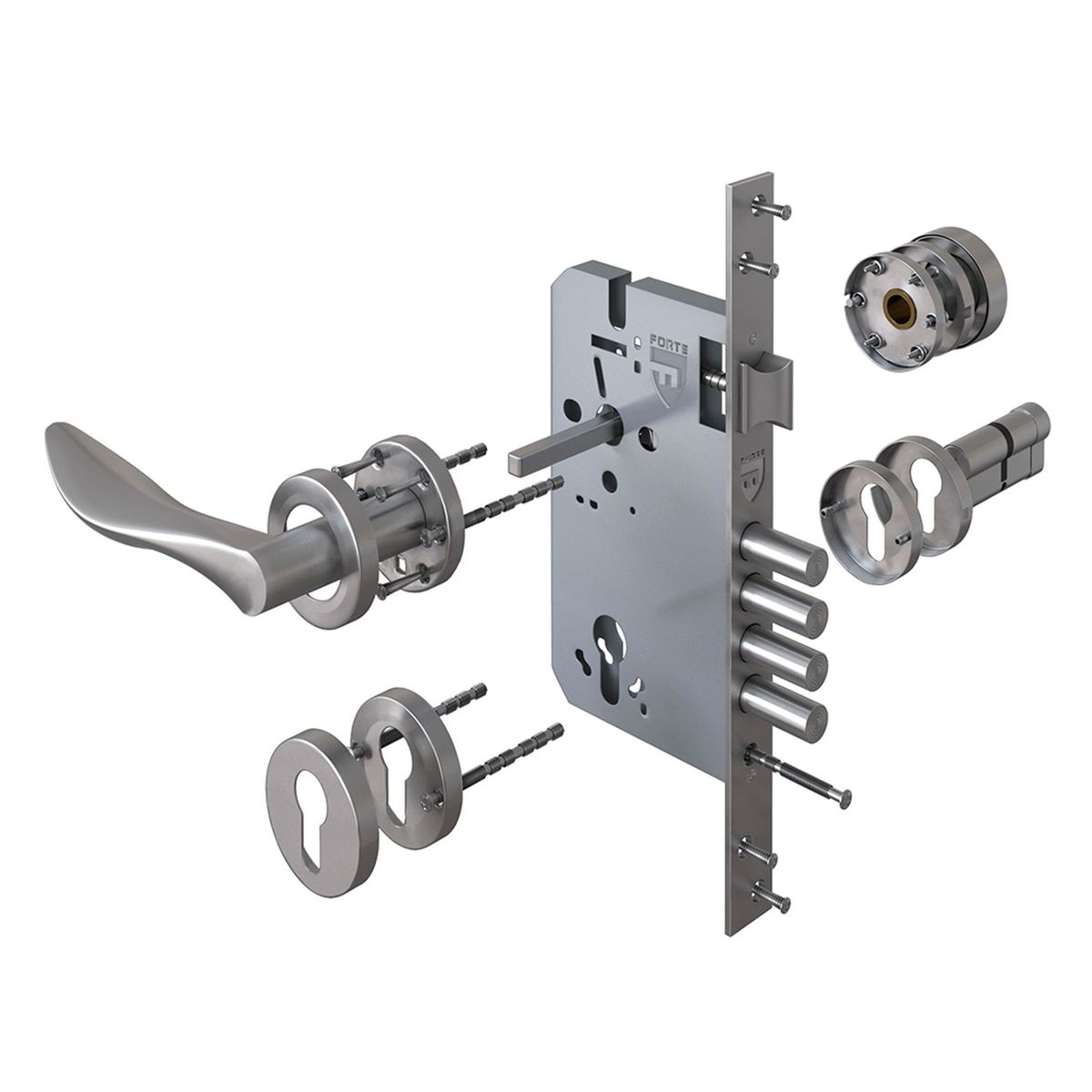 FORTE - Cerradura de Embutir Onda Principal Derecho Forte