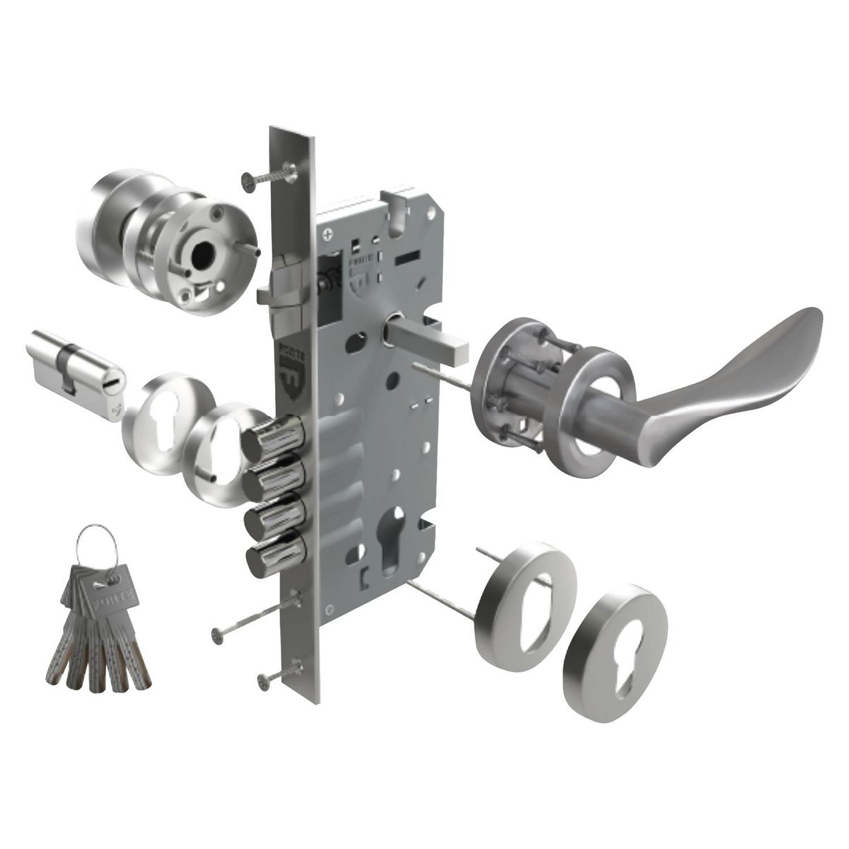 FORTE - Cerradura de Embutir Onda Principal Izquierdo Forte