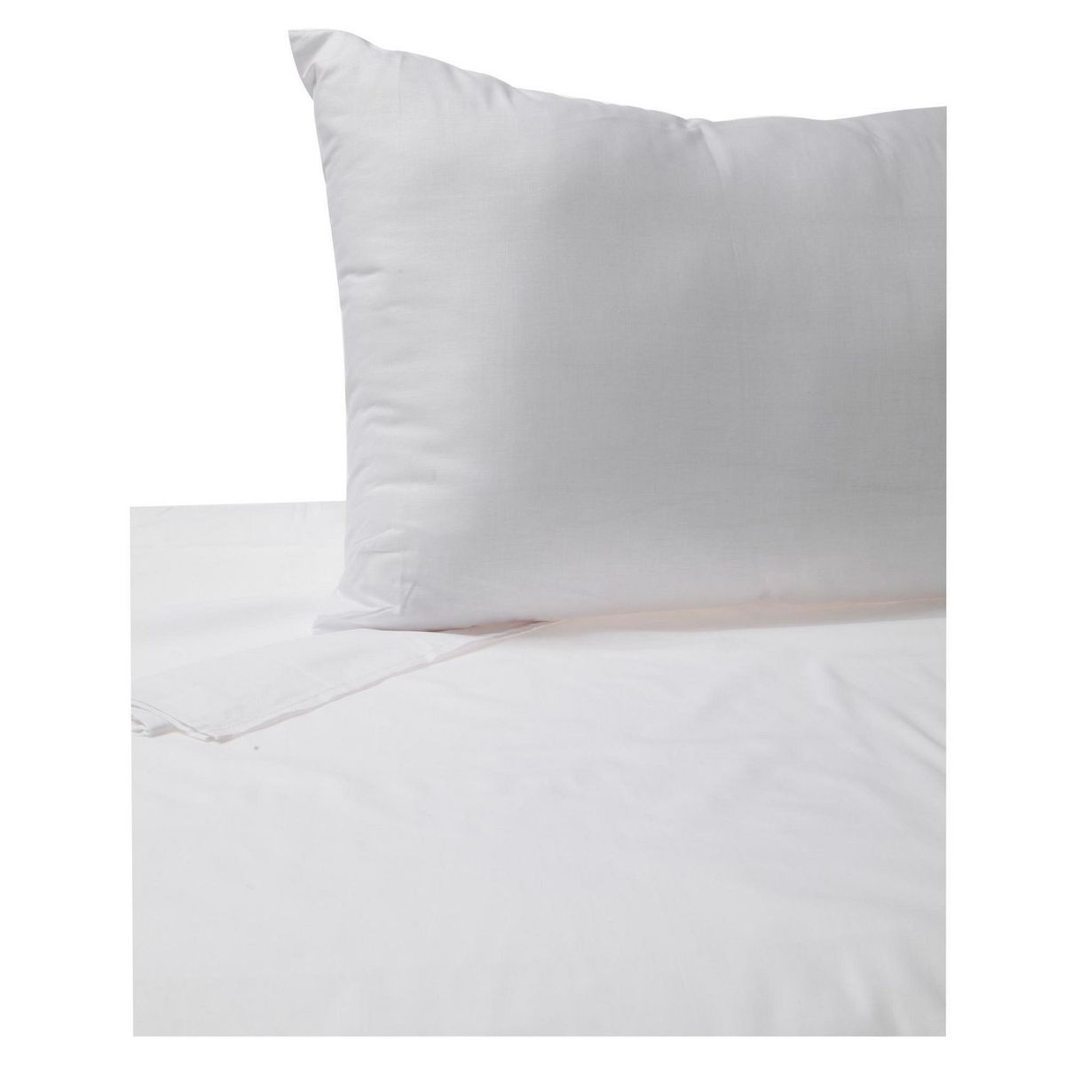 JUST HOME COLLECTION - Juego de Sábanas Algodón 1.5 Plazas 132 Hilos Blanco