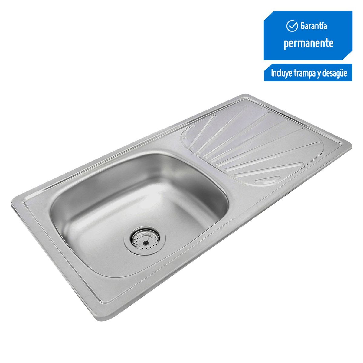 RECORD - Lavadero de Cocina Record Acero Inoxidable 1 Poza Durainox 89.3x46cm