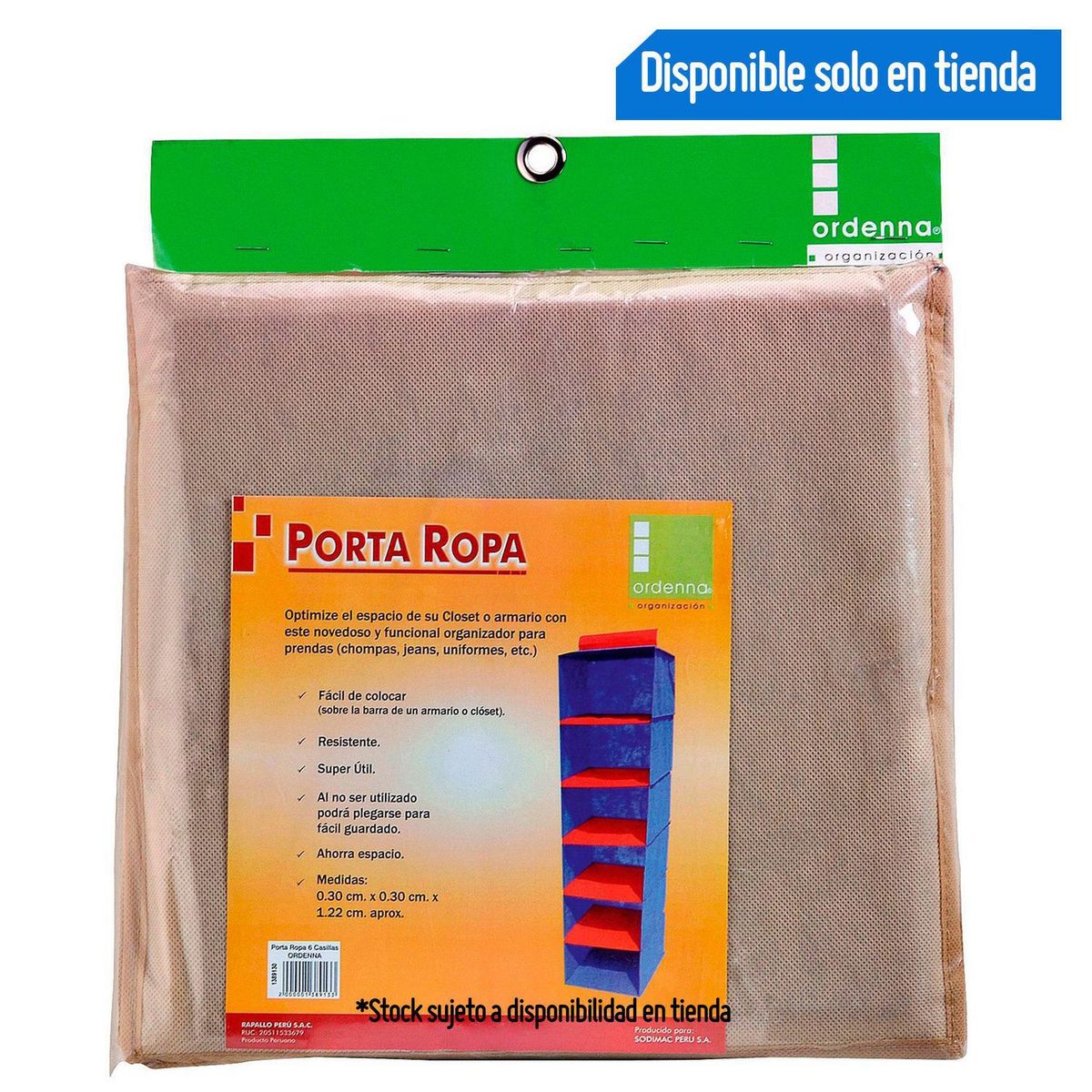 RAPALLO - Organizador de Ropa 6 Divisiones Azul