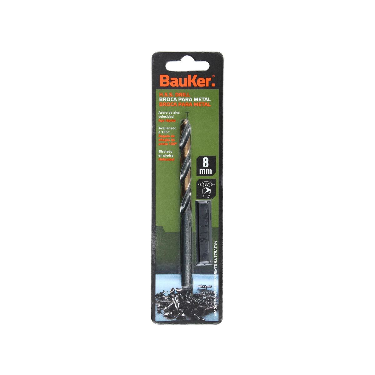 BAUKER - Broca para Metal 8.0 mm Bauker