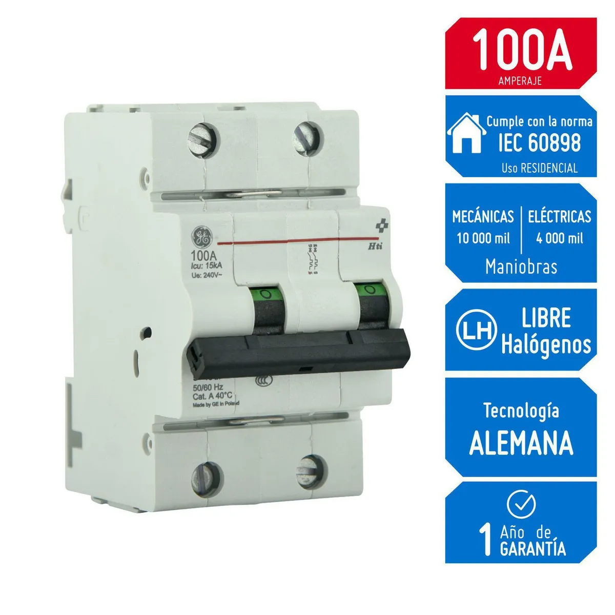 GENERAL ELECTRIC - Interruptor Termomagnético 2x100A General Electric