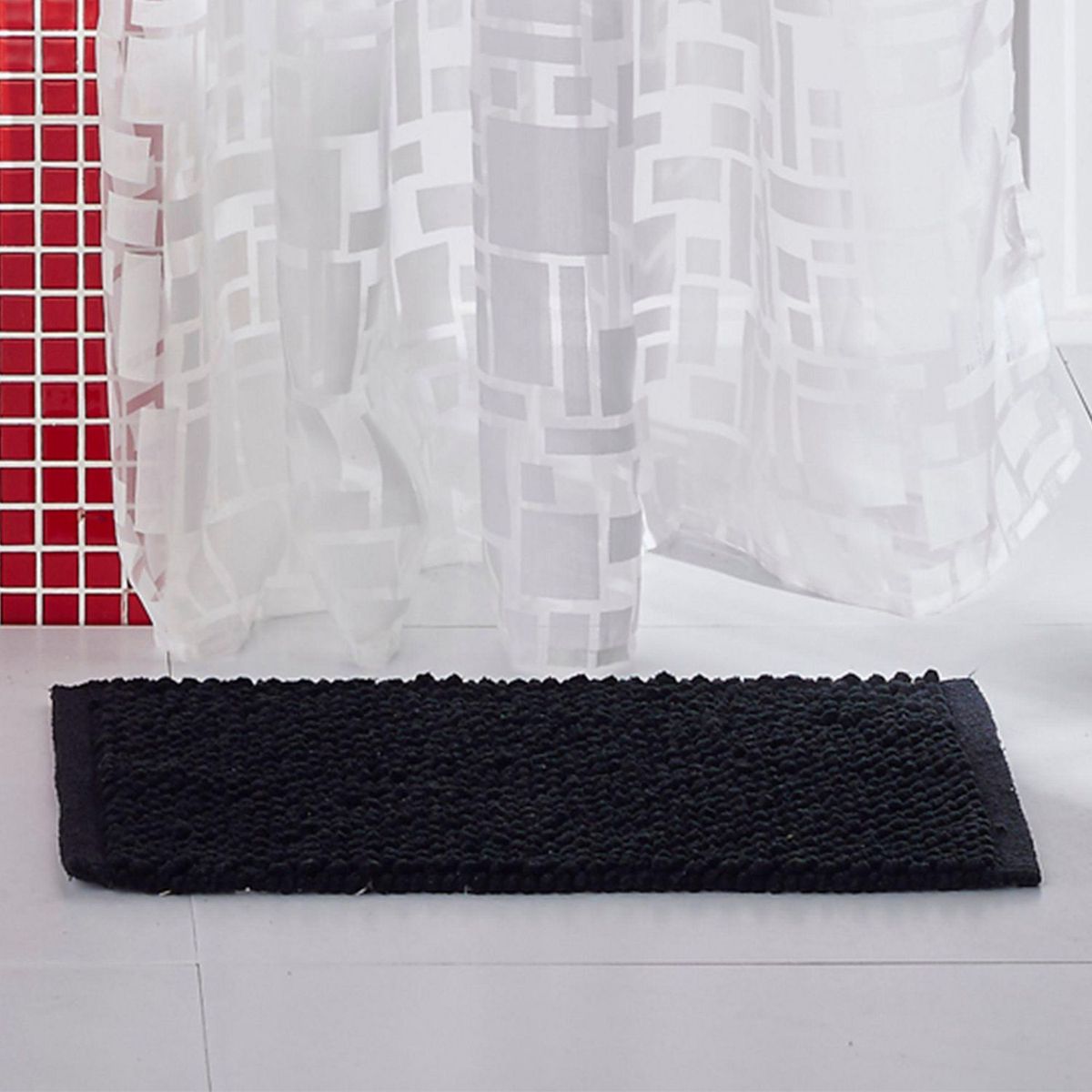 CASA BONITA - Piso de Baño Rectangular 30x50cm Negro