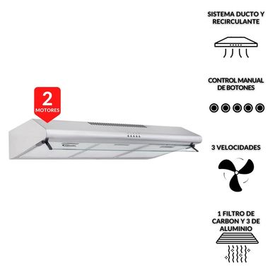 Campana Extractora Klimatic 90cm CK902 IX Acero