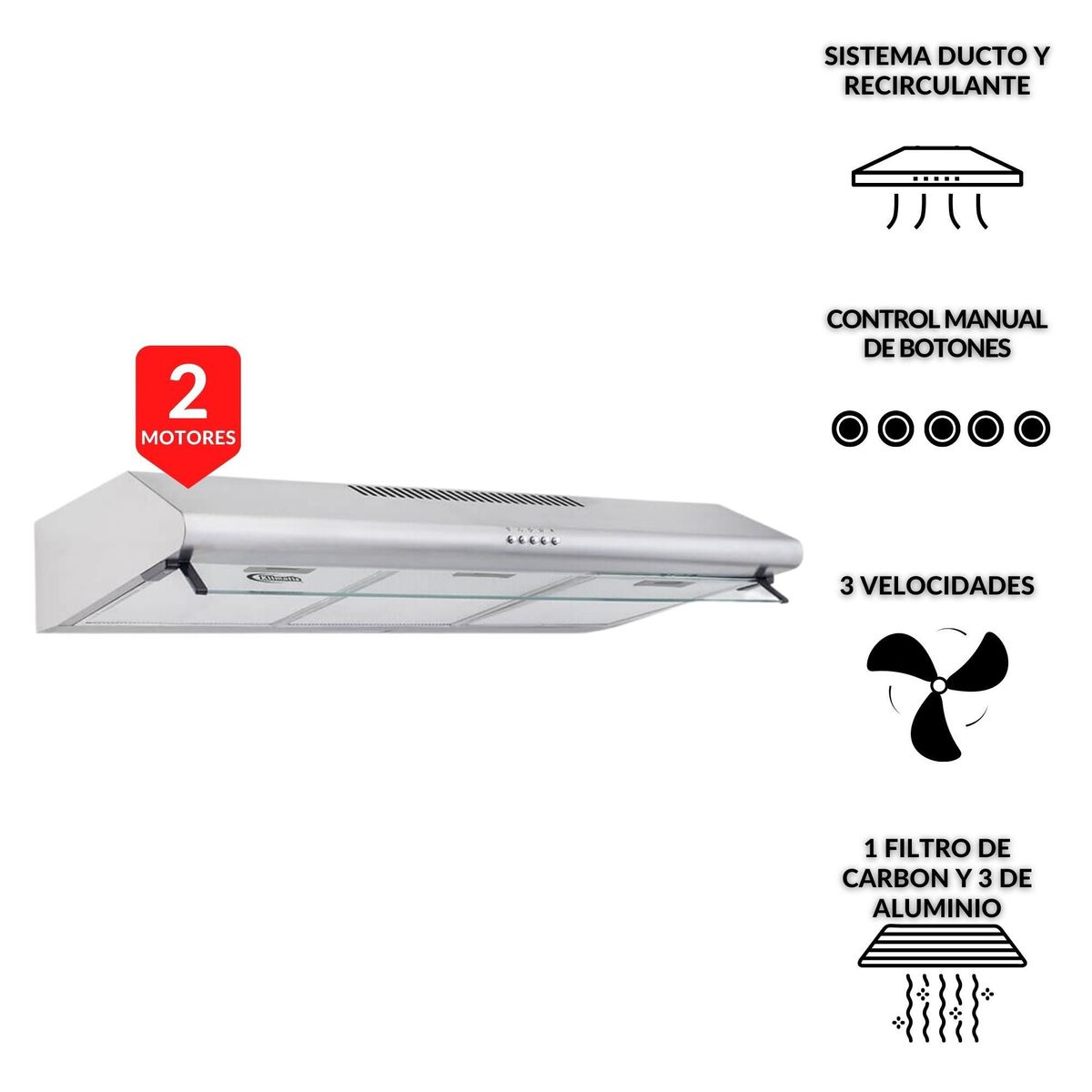 KLIMATIC - Campana Extractora Klimatic 90cm CK902 IX Acero