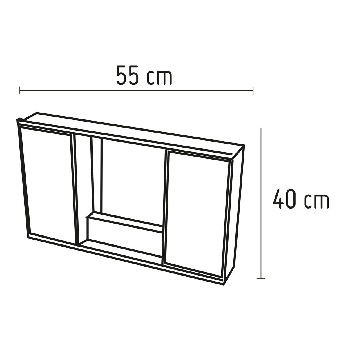 GENERICO - Botiquin de Baño Dos Puertas con Espejo y Luz 38x51x10cm