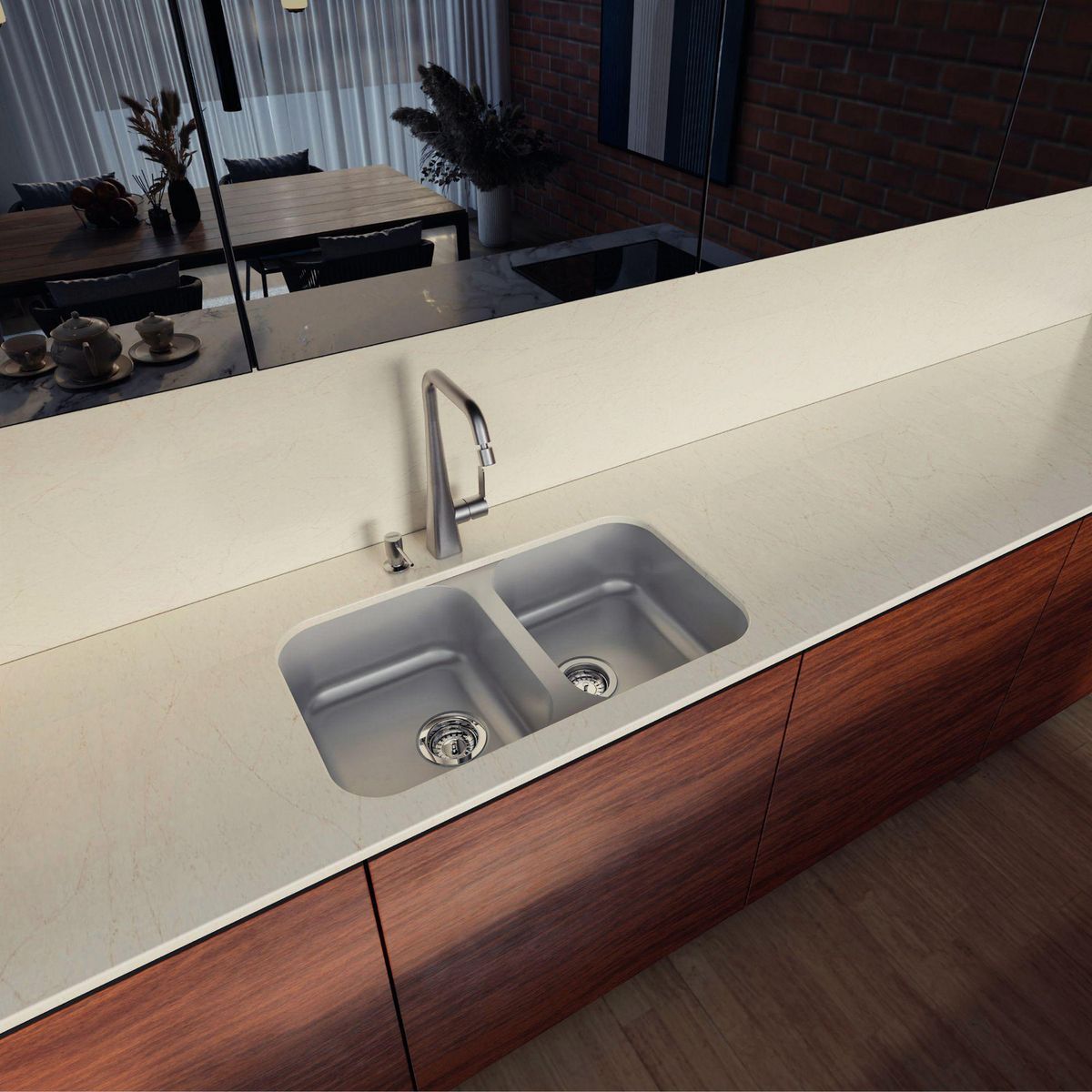 TRAMONTINA - Lavadero Tramontina 2 Pozas 77x45cm