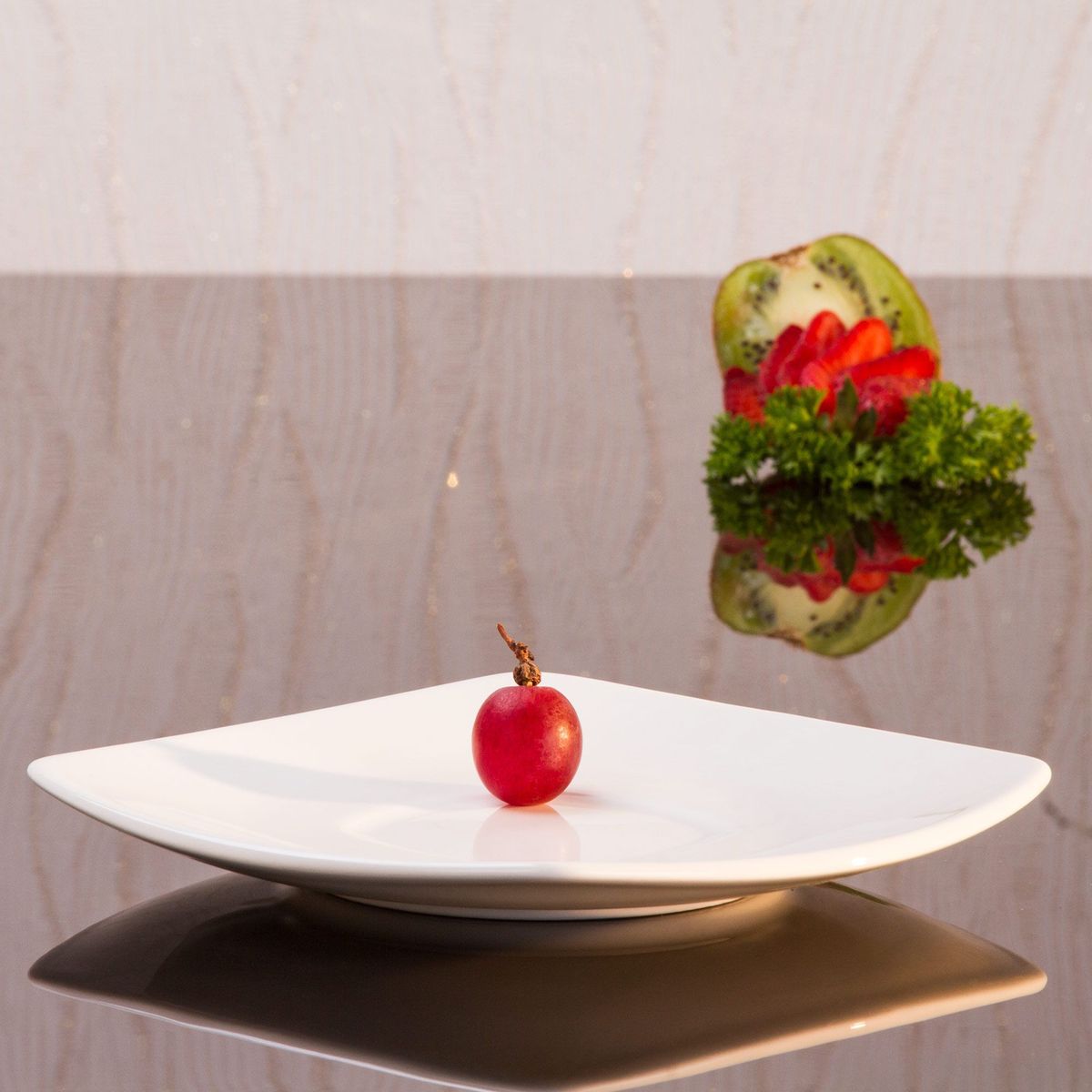 CORONA - Plato postre cuadrado blanco 16.5cm