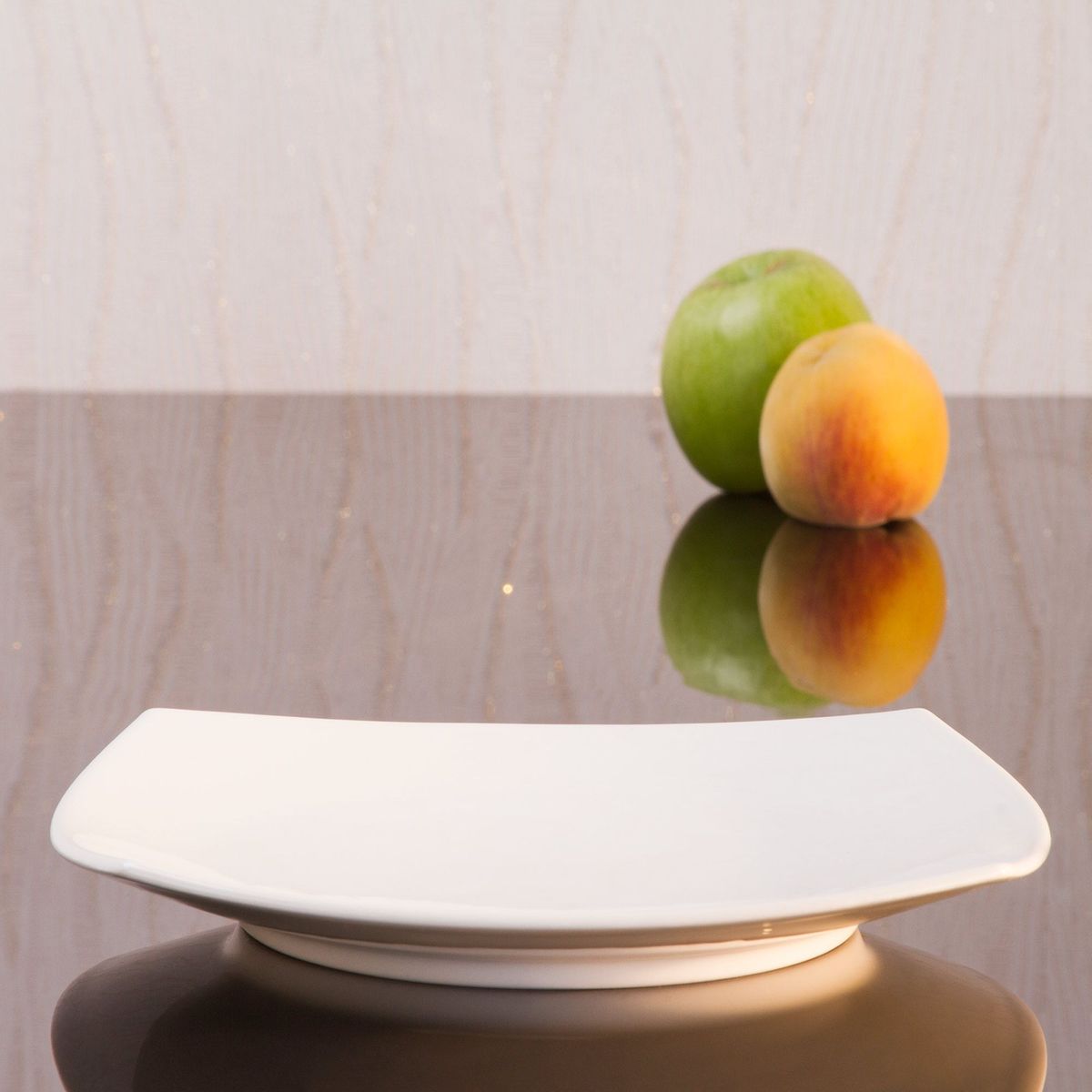 CORONA - Plato postre cuadrado blanco 22cm