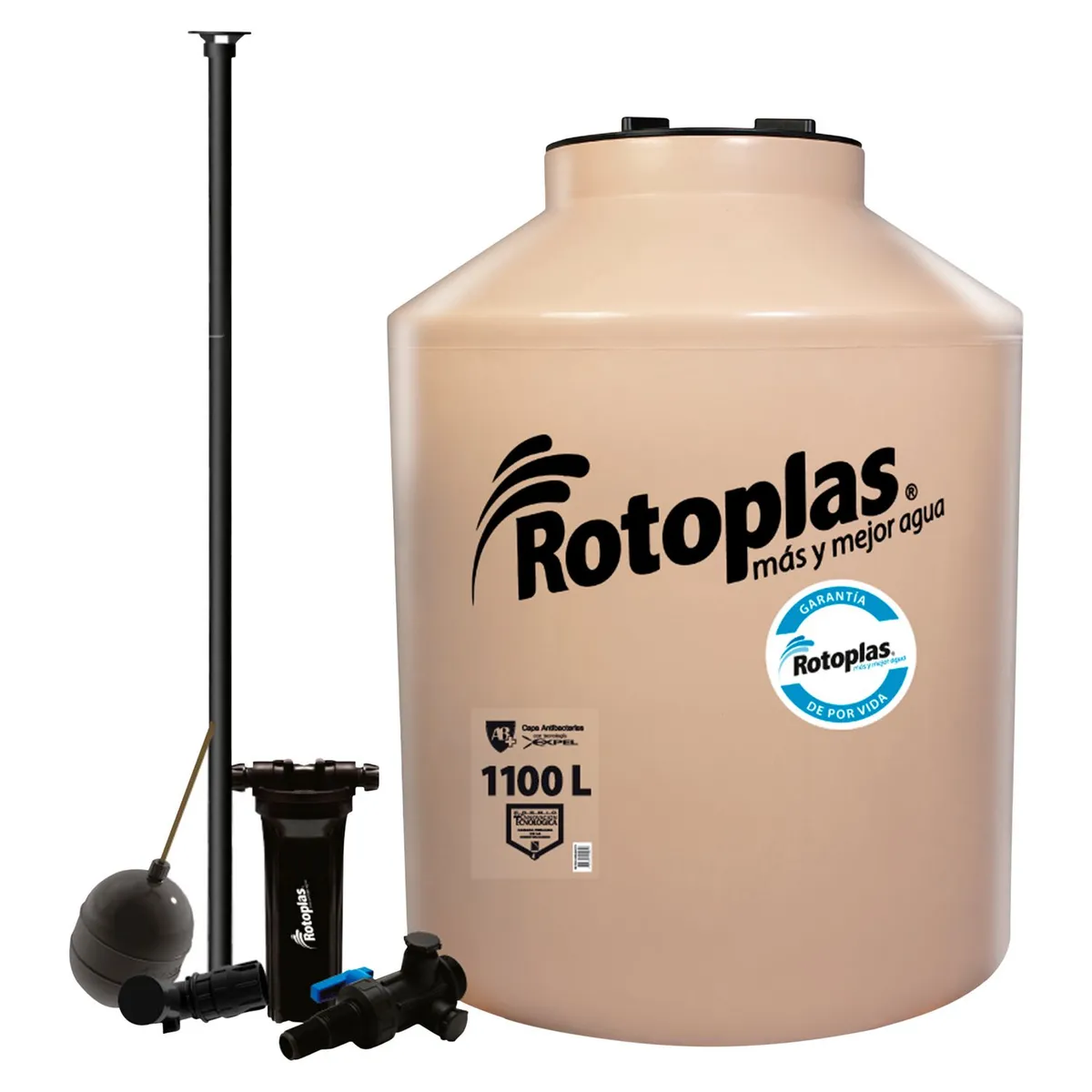 ROTOPLAS - Tanque de Agua Arena Rotoplas 1100 L + Accesorios