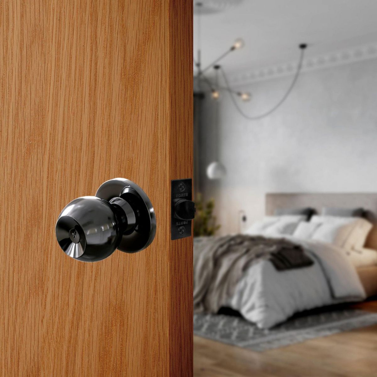 FORTE - Cerradura de Pomo Dormitorio Bronce Quemado