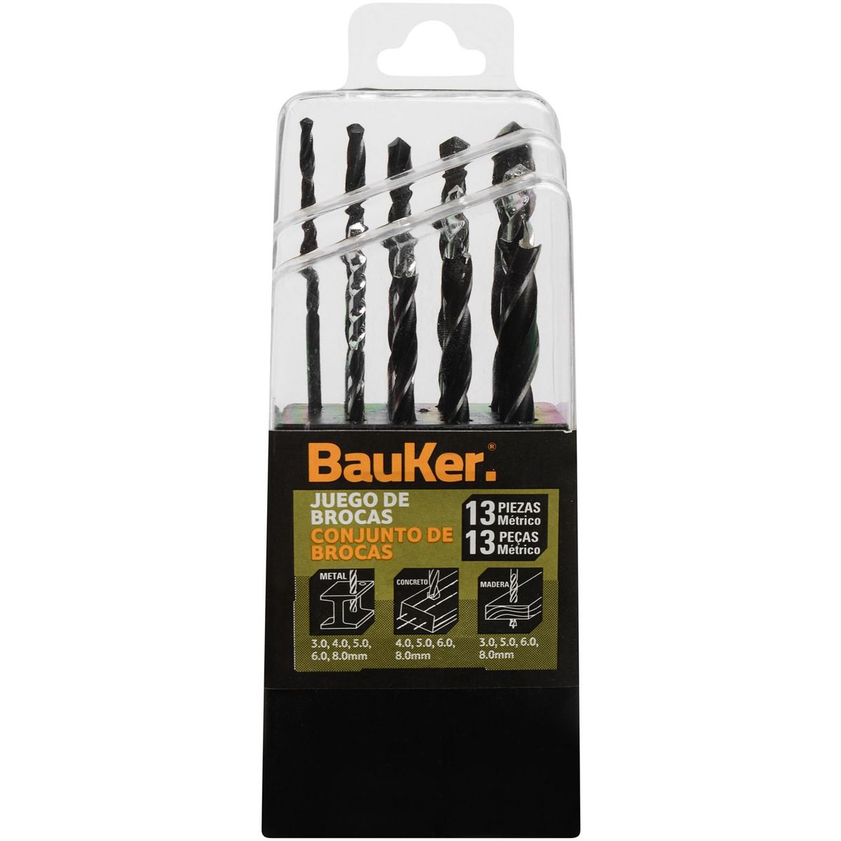 BAUKER - Set de Brocas Combinadas 13 Piezas Bauker