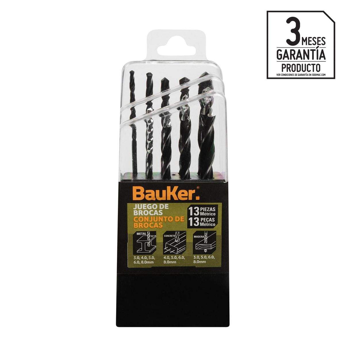 BAUKER - Set de Brocas Combinadas 13 Piezas Bauker