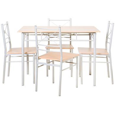Juego de Comedor Brasilia 4 Sillas Beige