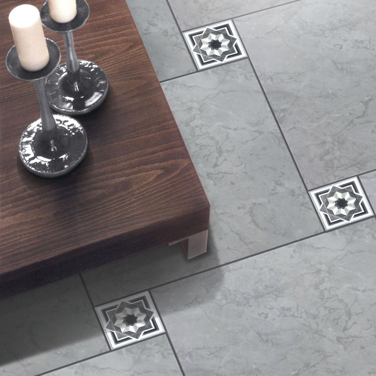 KANTU - Taco ebano cerámica con relieve 10x10 cm