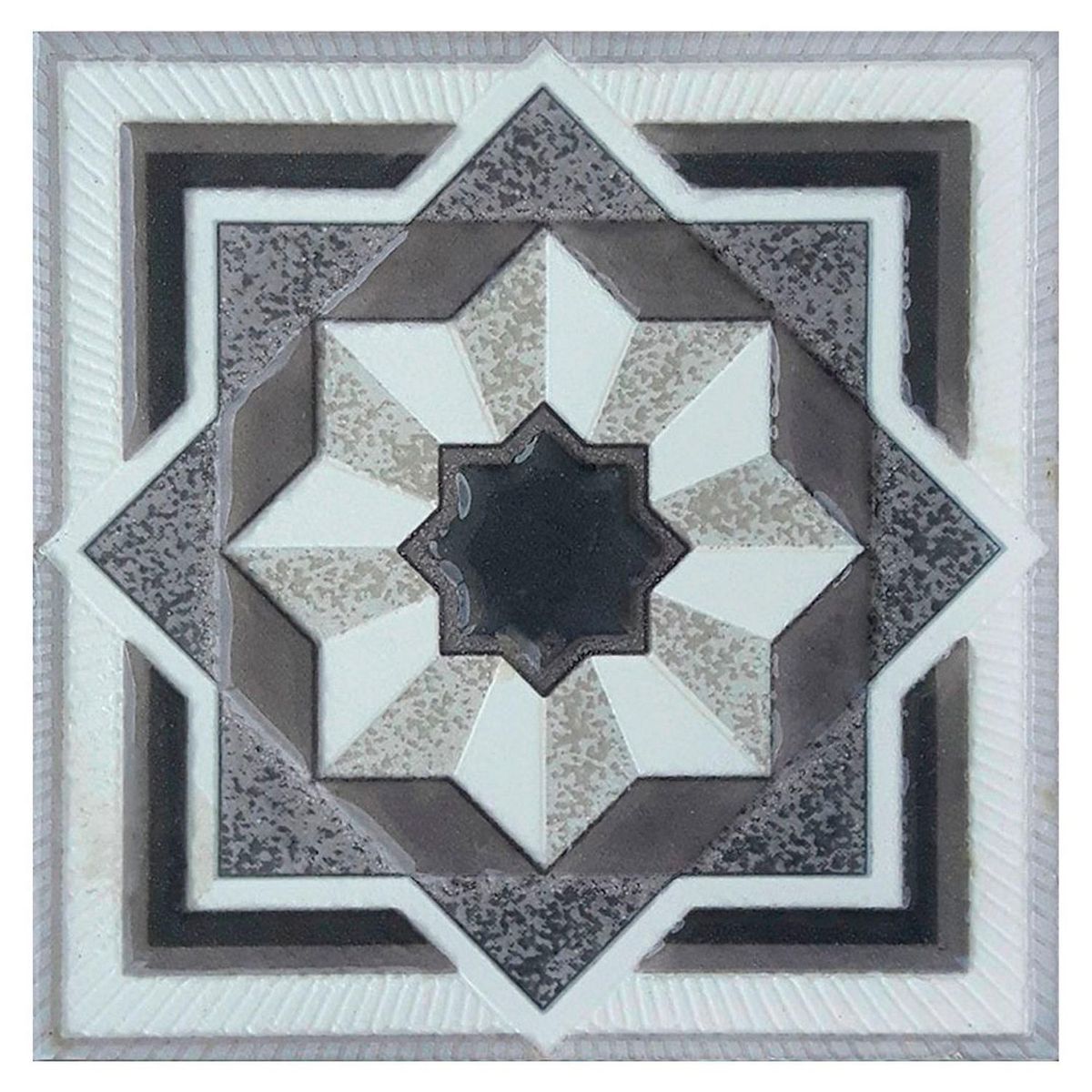 KANTU - Taco ebano cerámica con relieve 10x10 cm