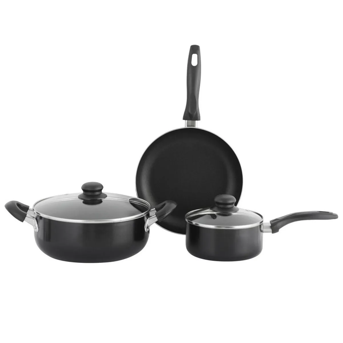 CASA BONITA - Juego De Ollas 5Pzas Antiadherente Negra
