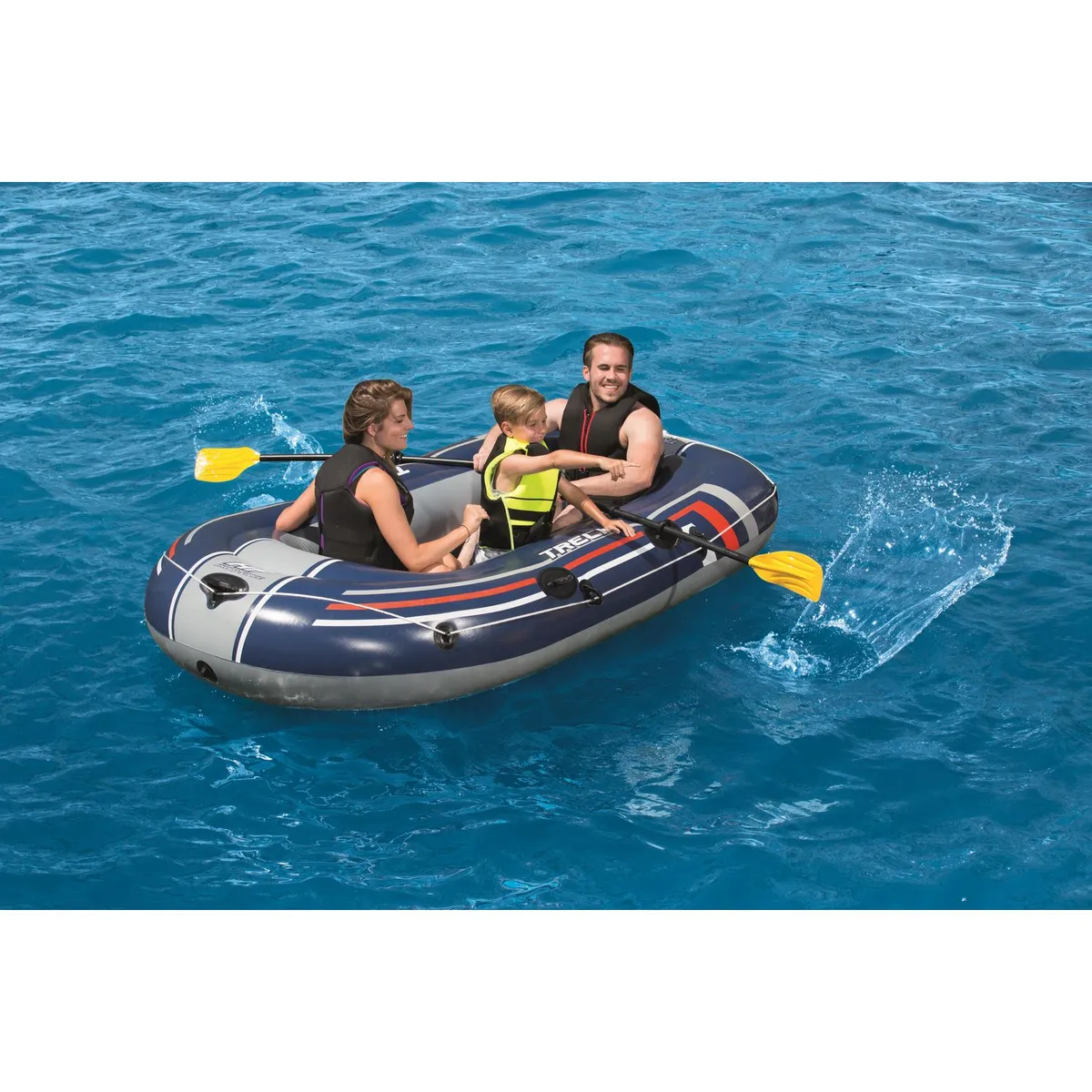 BESTWAY - Set Bote Raft Bestway 255x127cm con 2 Remos