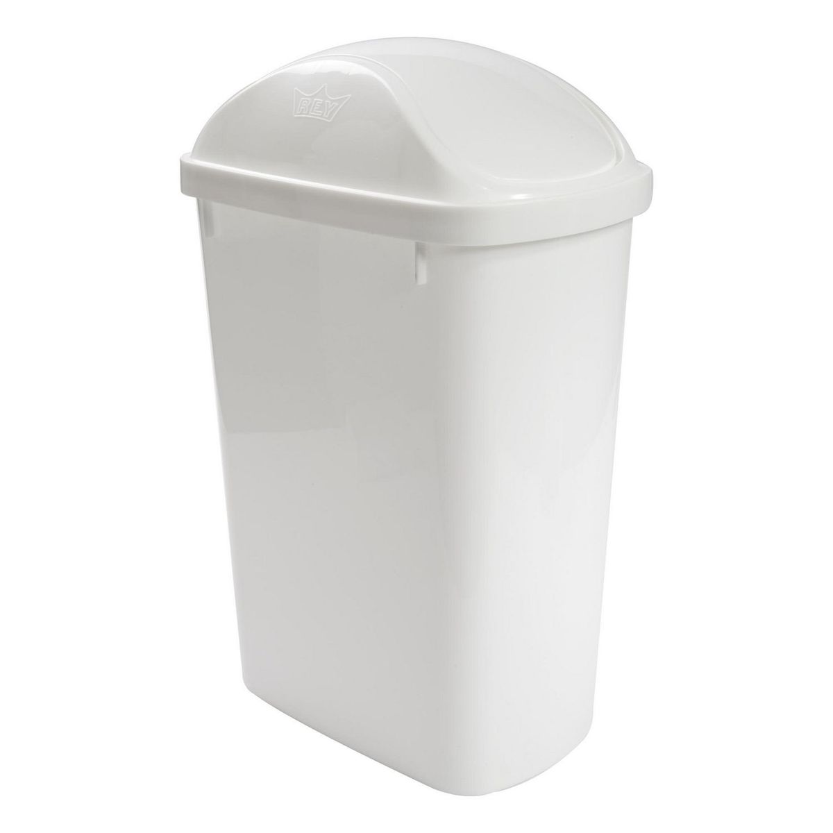 REYPLAST - Papelera de Plástico con Tapa Vaivén Blanca 11.9L