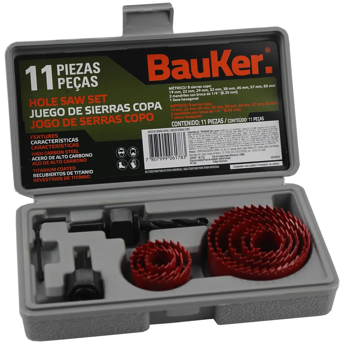 BAUKER - Set de Sierra Copa 11 Piezas Bauker