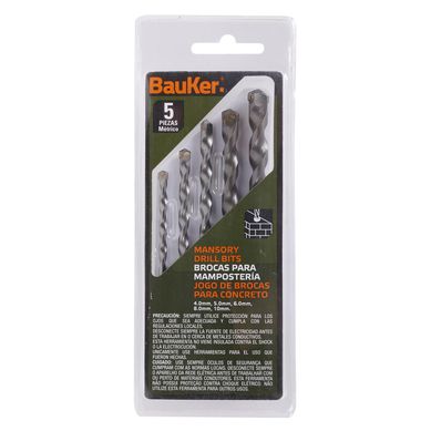 Set de Brocas para Concreto 5 Piezas Bauker