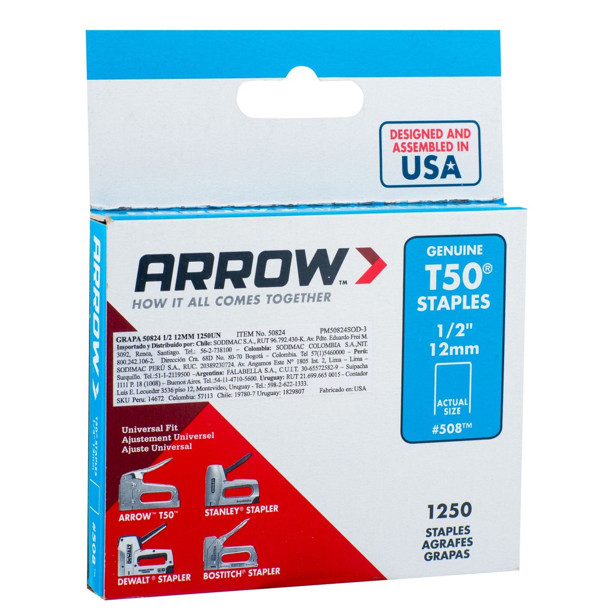 ARROW - Grapas Trabajo Pesado 8mm 5/16 1250 unidades Arrow