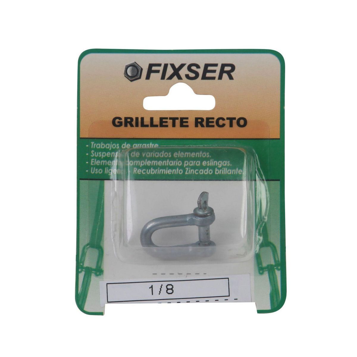 FIXSER - Grillete Recto 1/8 (3.0) 1 unid.