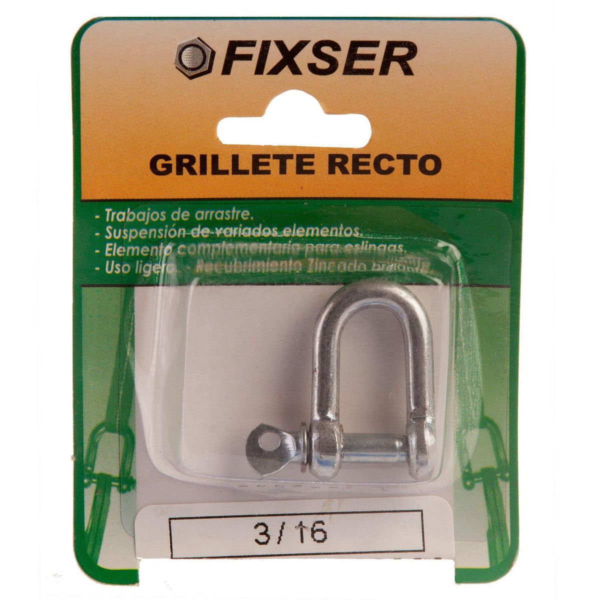 FIXSER - Grillete Recto de Metal 3/16"