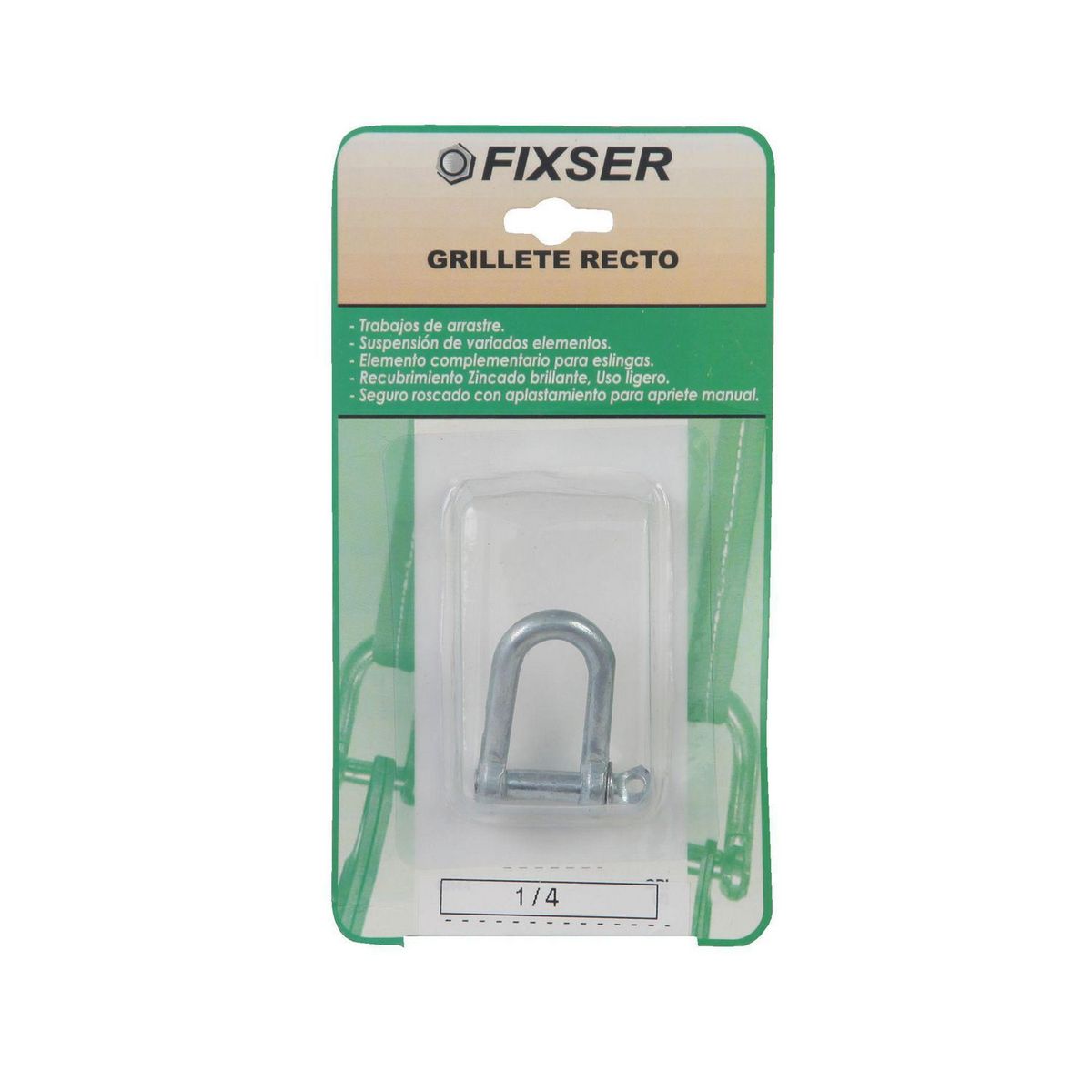 FIXSER - Grillete Recto 1/4 (6.0) 1 unid.